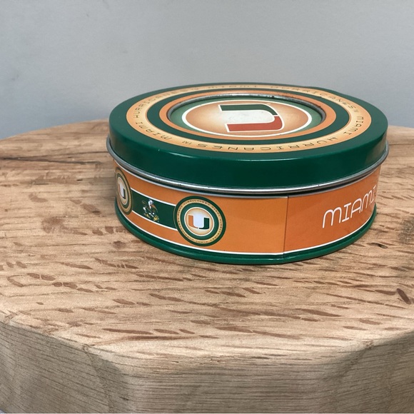 🟢 Miami Hurricanes College Football Ceramic Coaster Set in Metal Tin - Rare - Picture 4 of 16